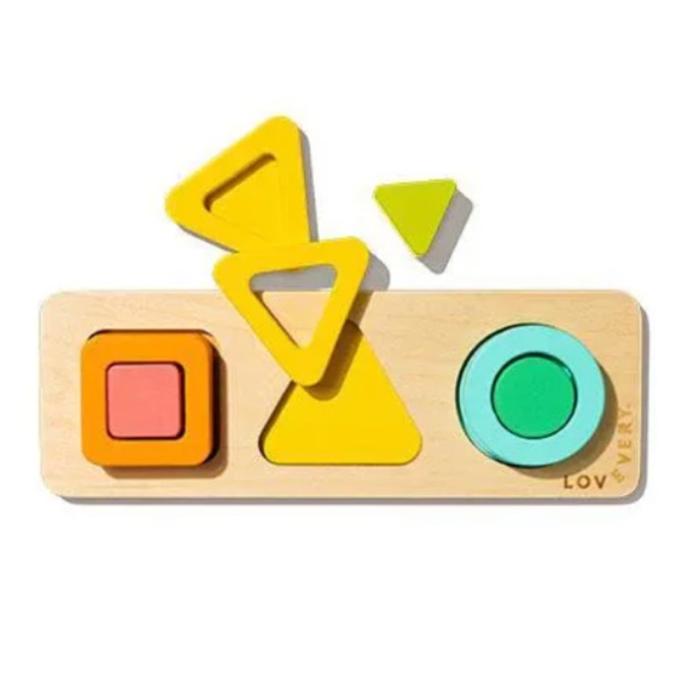 Lovevery Montessori Wooden Geo Shapes Puzzle